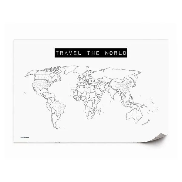 meine-weltkarte meine-weltkarte Weltkarte travel the world #1- nachhaltig & handemade in Germany- Reiseweltkarte zum ausmalen/pinnen, travelmap- Keilrahmen, Leinwandposter – Produktbild 1 von 7