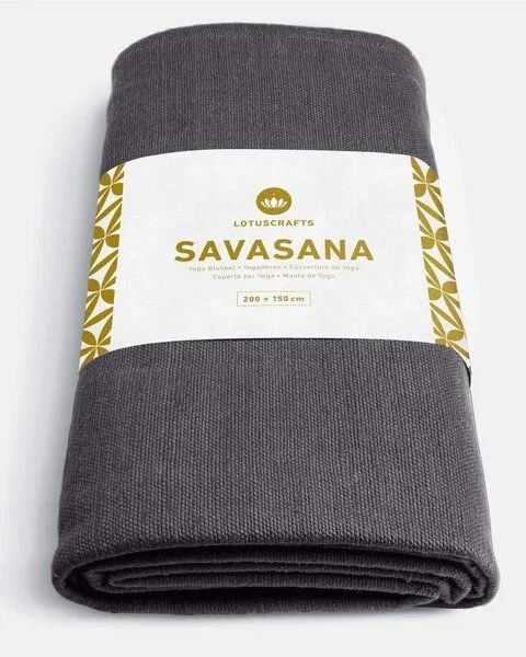Lotuscrafts Lotuscrafts Yogadecke "Savasana" 100% Baumwolle (kbA), Anthracit, – Produktbild 3 von 4