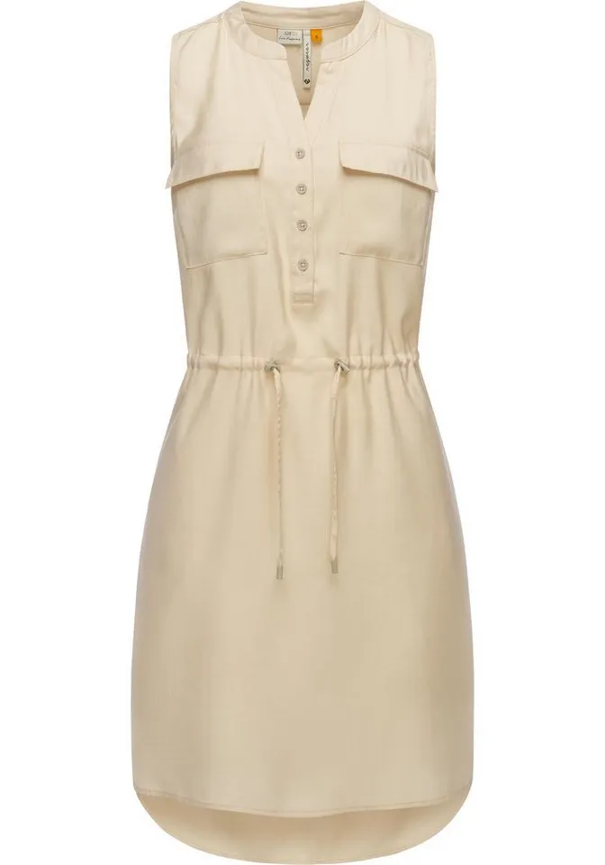 ragwear ragwear Blusenkleid Roissin stylisches Sommerkleid mit Bindeband, Beige|braun, – Produktbild 1 von 2