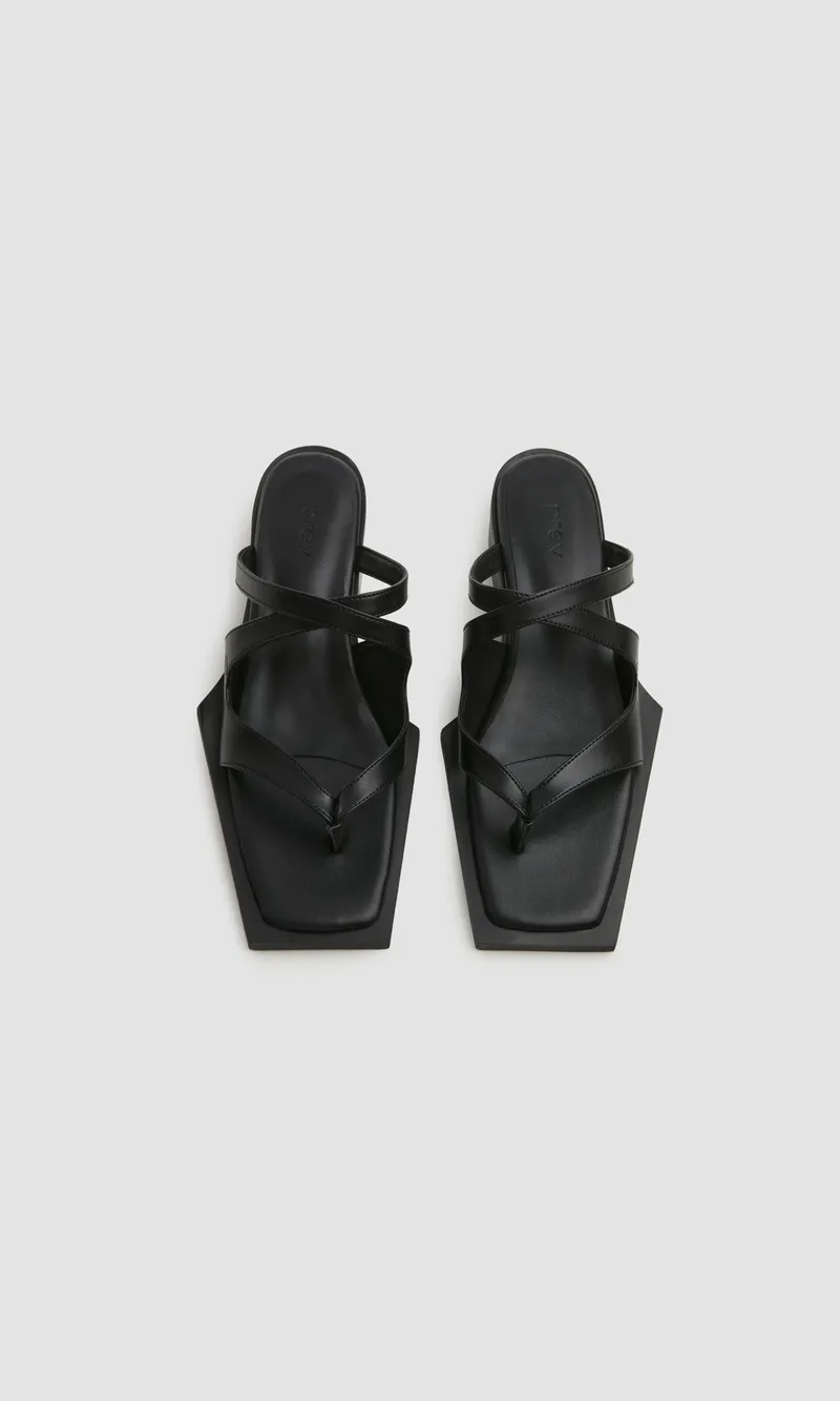 Prev Prev Damen vegan Sandalen Karel Pantolette Schwarz, Schwarz, – Produktbild 1 von 2