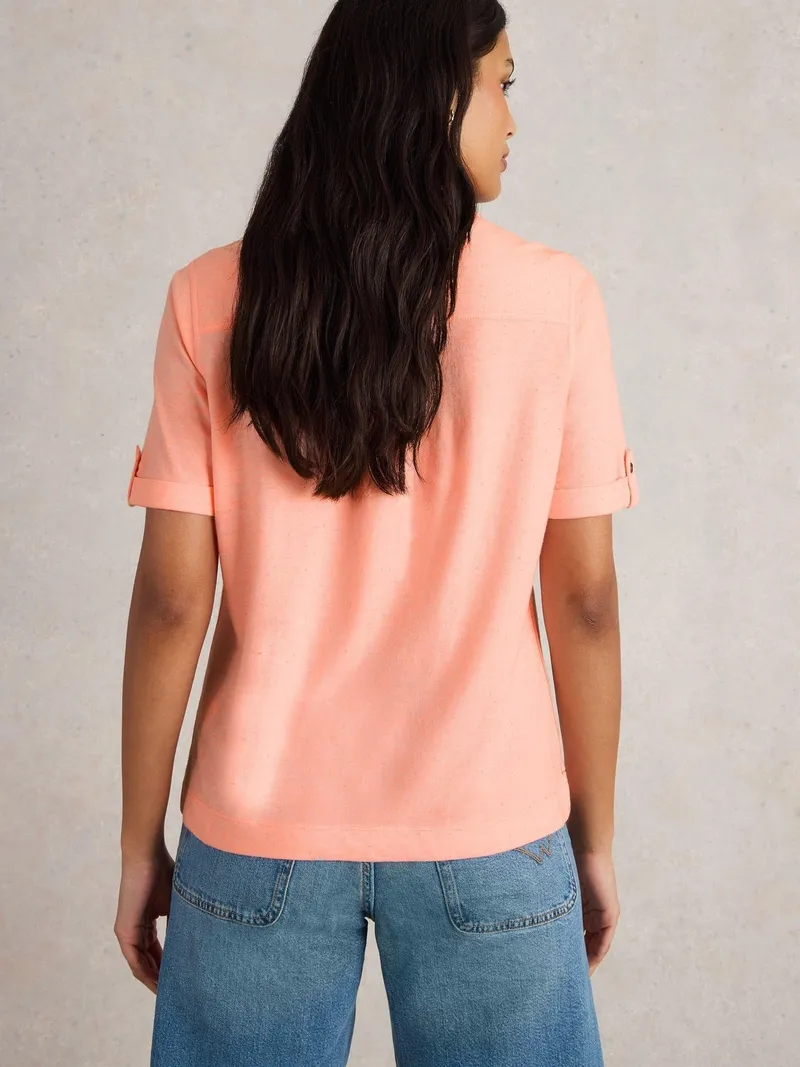 White Stuff Bluse Paige mit Brusttasche - 52, Hellrosa, – Produktbild 4 von 4