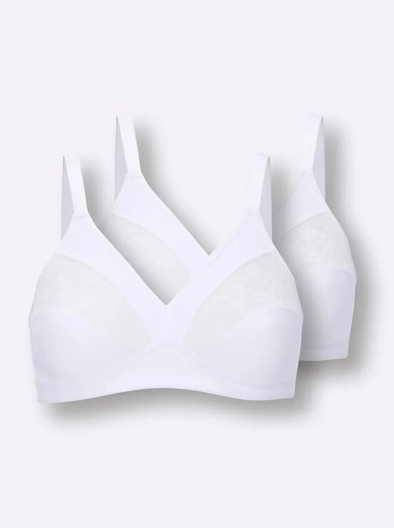wäschepur BH ohne Bügel weiß, Weiß, – Produktbild 2 von 2