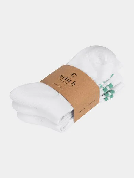 erlich textil erlich textil Andi Tennis Socken 3er Pack aus Bio-Baumwolle, Weiß, – Produktbild 5 von 7