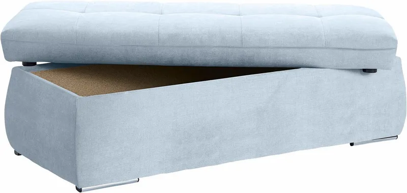 DOMO collection Hocker NMORIC, mit Stauraumfach, auch in Cord, Blau, – Produktbild 3 von 5