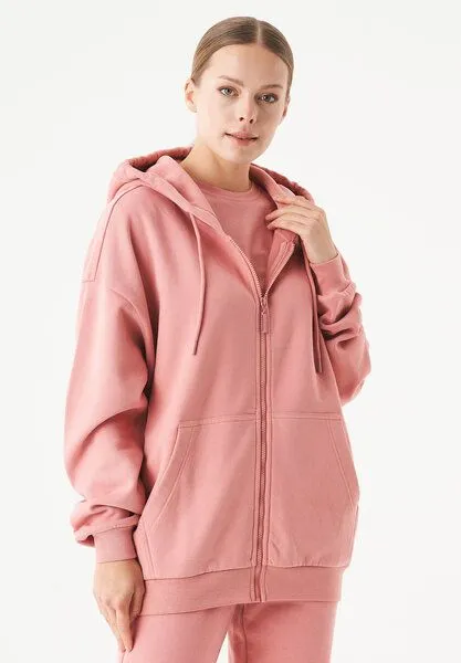 ORGANICATION ORGANICATION ESSENTIALS-JALE- Soft Touch Sweatjacke aus Bio-Baumwolle, Blush, – Produktbild 3 von 4