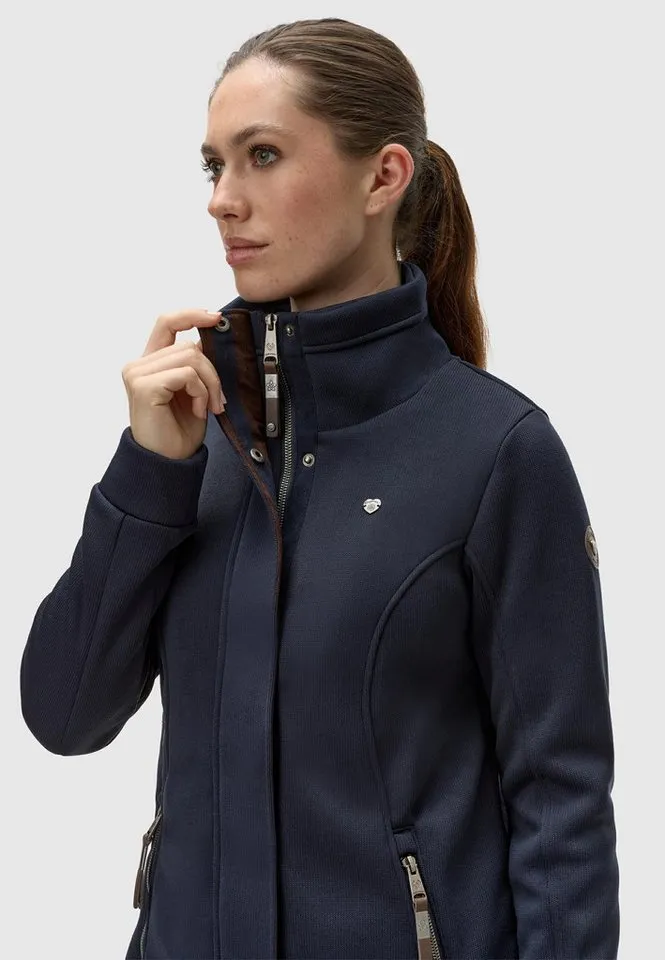 ragwear ragwear Sweatjacke Letrice Bonded Elegante Zip-Jacke mit hohem Kragen in Feinstrickoptik, Blau, – Produktbild 5 von 5