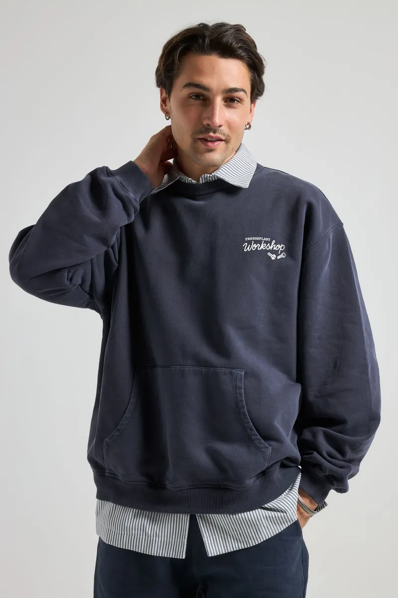Trendsplant Trendsplant Herren vegan Pullover The Garage Baritone Blau, Dunkelblau, – Produktbild 2 von 2
