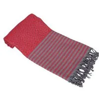 A&R Textile A&R Textile A&R Hamamtuch Saunatuch Strandtuch Badetuch "Kusadasi" Handtuch mehrfarbig 100 x 180 cm, Rot/grau, – Produktbild 1 von 1