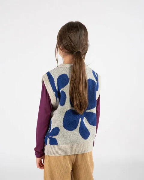 MATONA Matona Gestrickter Pullunder für Kinder aus Bio-Baumwolle und Wolle / Hug Vest, Flower, – Produktbild 2 von 4