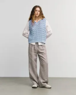 Rotholz Rotholz Damen vegan Strickweste Wide Soft Blue – Produktbild 1 von 1