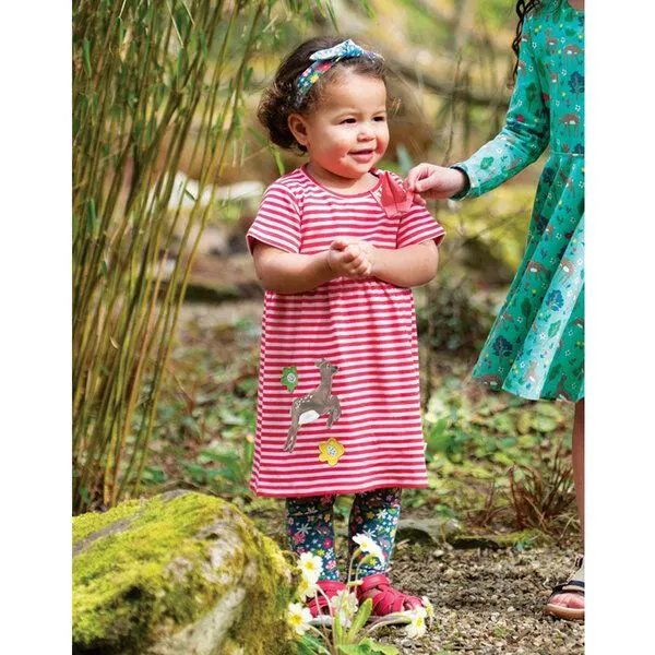 Frugi Frugi Jersey-Kleid mit Rehkitz-Applikation Jade Jersey Dress Deer – Produktbild 2 von 3