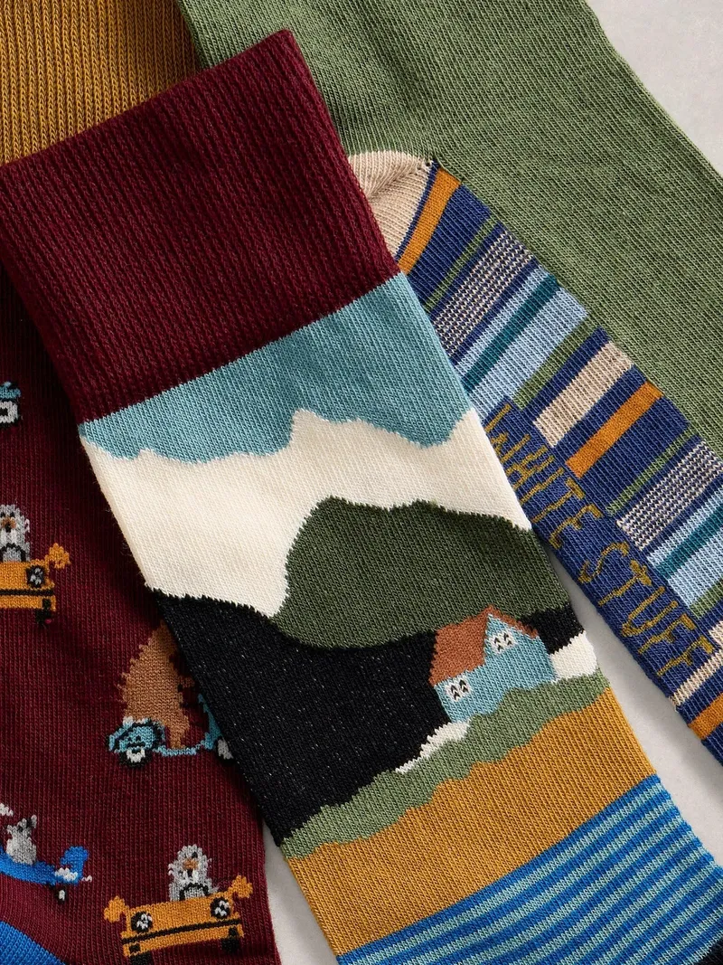 White Stuff 3er-Pack Socken Mountain Road - 44-46, Pflaume multi, – Produktbild 2 von 2