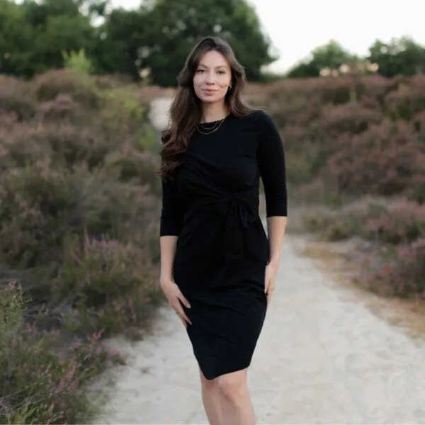 NORDLICHT NORDLICHT Langarm Jersey Kleid Greta, Schwarz, – Produktbild 1 von 4
