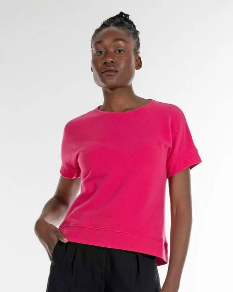 Alma & Lovis Alma & Lovis Kurzarmsweat aus Bio-Baumwolle | Cosy Shirt, Pink, – Produktbild 1 von 4