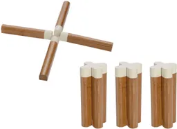 Wenko Wenko Topfuntersetzer Modell Miley, Set, 4-tlg., aus Bambus mit hitzebeständigen Silikonverbindungen, einklappbar – Produktbild 1 von 1