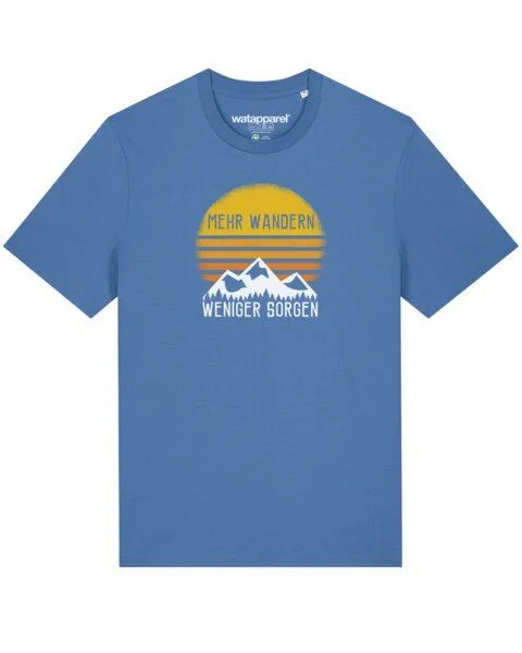 watapparel watapparel T-Shirt Unisex Mehr Wandern, Bright blue, – Produktbild 1 von 3