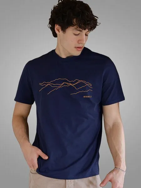 Kultgut Kultgut Artdesign - Biofair Shirt / Bergwelt, Dunkelblau, – Produktbild 3 von 4