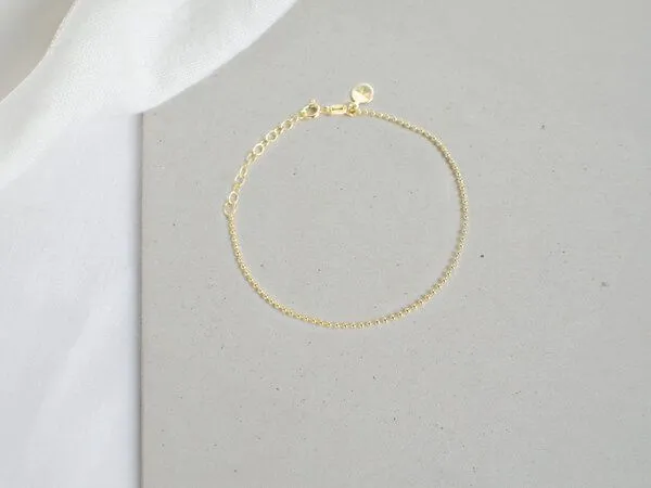 renna deluxe renna deluxe Kugel Armband Gold Silber | zarte Armkette Sterling Silber, Gold, – Produktbild 2 von 3