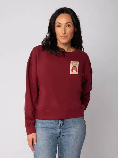 watapparel watapparel Sweatshirt Frauen Tarot The Coffee, Burgundy, – Produktbild 2 von 2
