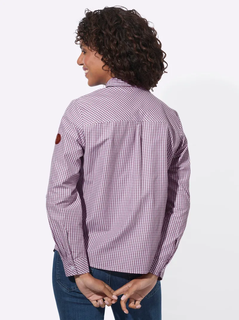 Witt Karobluse violett-weiß-kariert, Violett-weiß-kariert, – Produktbild 2 von 2
