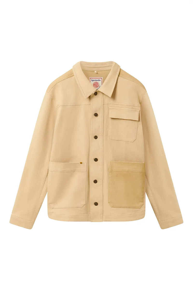 KOMODO KOMODO Herren vegan Overshirt Christophie Patch Sand Beige, Beige, – Produktbild 1 von 1