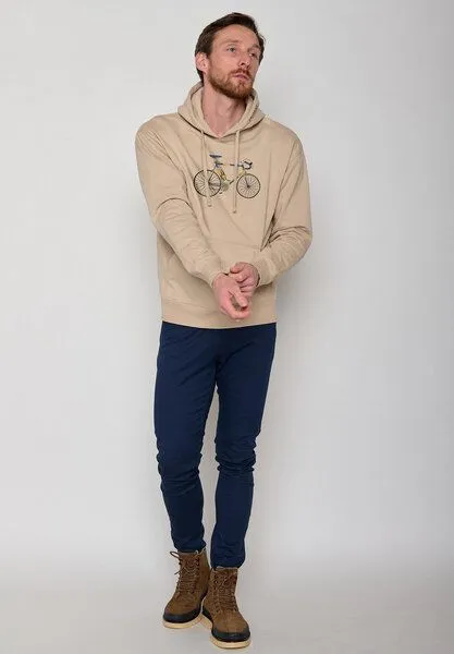 GreenBomb GREENBOMB Bike Knut Joy - Bequemer Hoodie aus Bio-Baumwolle / hochwertiger Print / GOTS / Fair & Vegan, Braun (latte), – Produktbild 3 von 4