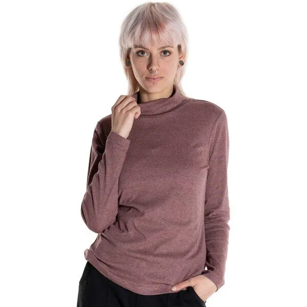 Alma & Lovis Alma & Lovis Meliertes Rollkragen-Longsleeve, Woodrose, – Produktbild 1 von 4