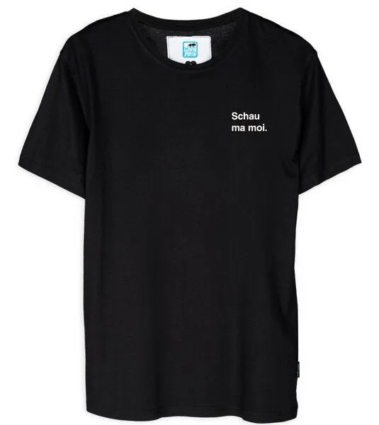 Gary Mash GARY MASH Shirt Schau ma moi. aus Biobaumwolle, Schwarz, – Produktbild 3 von 4