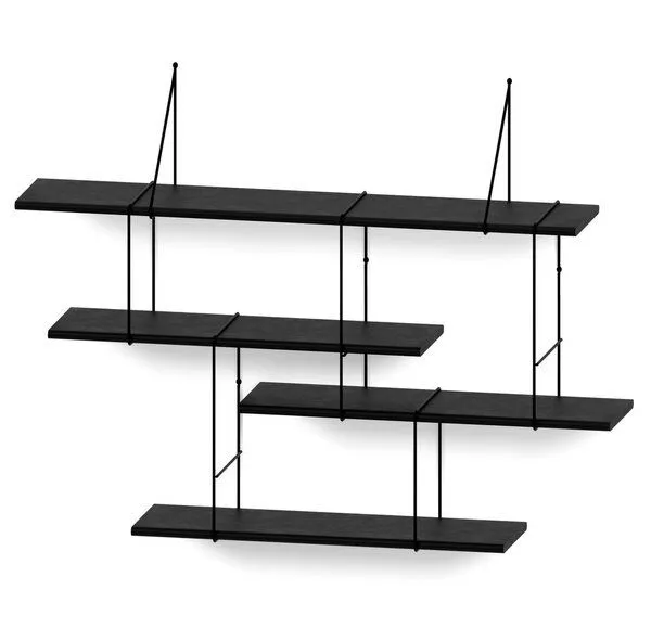 Hausen Hausen Wandregal Link shelf set 1 black / black, Black, – Produktbild 1 von 3