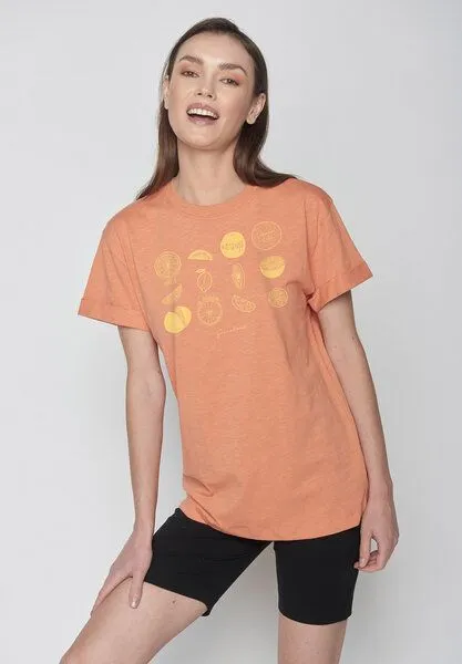 GreenBomb GREENBOMB Bike Citrus Stop - Lässiges T-Shirt aus Bio-Baumwolle / hochwertiger Print / Fair & Vegan, Yellow, – Produktbild 3 von 4