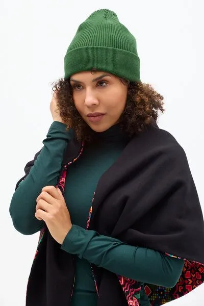 KOKOworld Mütze Peak Knit – Fairtrade Cotton – Klassische Beanie – Warm – Unisex – KOKOworld, Bottle green (grün), – Produktbild 3 von 4