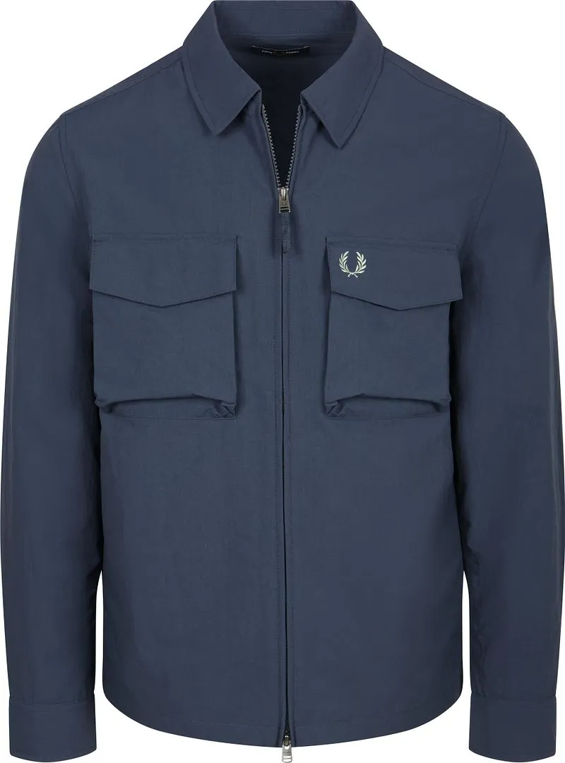 Fred Perry Fred Perry Overshirt Pocket Ribstop Navy - Größe M, Blau, – Produktbild 1 von 5