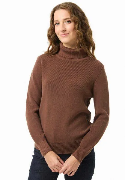 ORGANICATION ORGANICATION Rollkragenpullover aus Bio-Baumwolle, Cocoa brown, – Produktbild 1 von 4