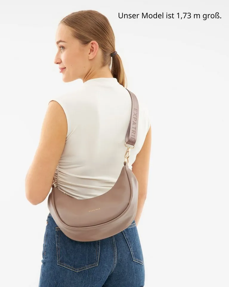 Expatrié Umhängetasche Lea Small Half Moon Bag Schultertasche, Elegante Crossbody Bag in Halbmond Form, Wasserabweisend, Braun, – Produktbild 2 von 5