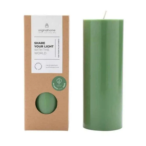 Originalhome Originalhome Geruchsneutrale Stumpenkerze – vegan & fair., Grün (matcha), – Produktbild 1 von 2