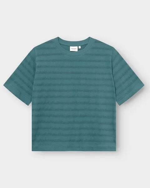 Dedicated DEDICATED T-Shirt Vadstena Lace - Mediterranea Green – Produktbild 2 von 3