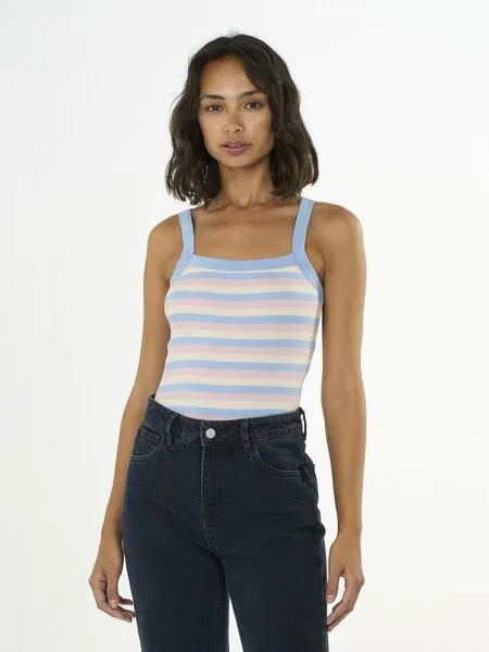 KnowledgeCotton Apparel KnowledgeCotton Apparel Ripptop gestreift - Striped rib strap top - aus Bio-Baumwolle, Mehrfarbig (stripe), – Produktbild 1 von 3