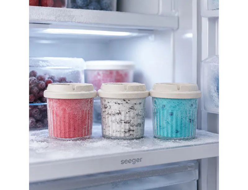 Seeger Eismaschine für Eis, Gelato, Sorbet, Slush und Frozen Drinks, 1,05 l, 5 Eisprogramme, manuelle Bedienung, kompaktes Design – Produktbild 5 von 5