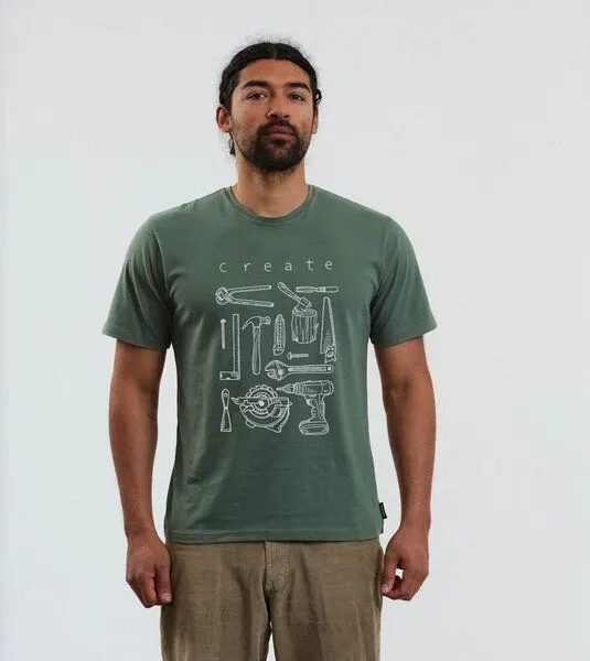Gary Mash GARY MASH Shirt Create groß aus Biobaumwolle, Olivgrün (grün), – Produktbild 2 von 4