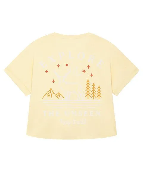 watapparel watapparel Oversize T-Shirt Frauen Explore the unseen, keep wild, Butter, – Produktbild 2 von 2