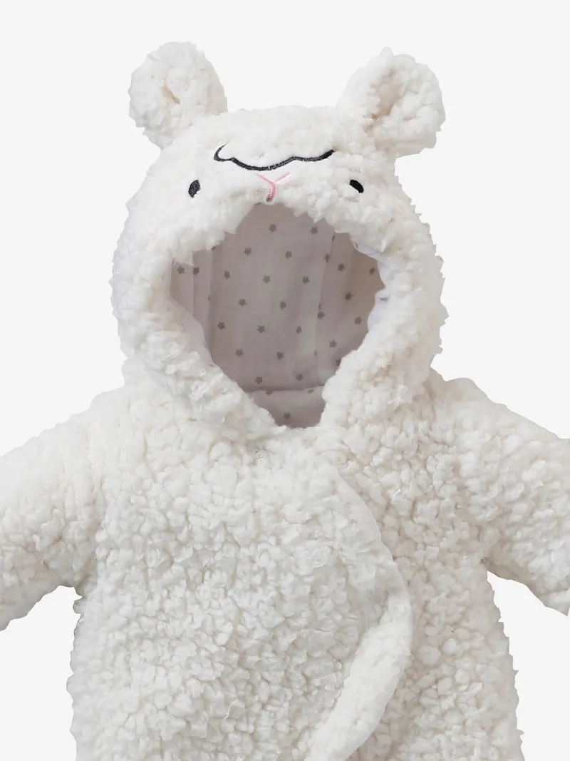 Vertbaudet Puppen-Overall aus Teddyfleece, Weiß, – Produktbild 3 von 3