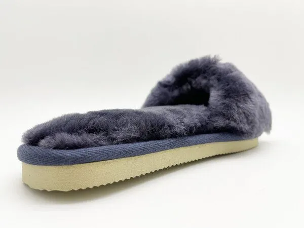 thies Pantoffel aus Schaffell "thies Fluffy Slide", Dark blue (dunkelblau), – Produktbild 4 von 4