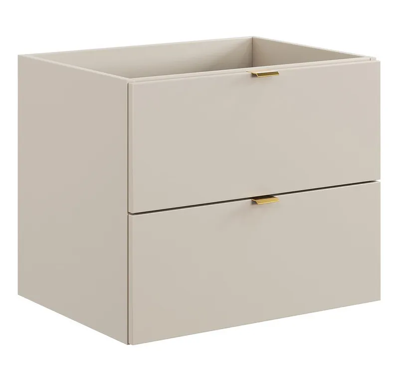 Lomadox Waschbeckenschrank DURANGO-56 Waschtischunterschrank, 60cm, kaschmir, 2 Schubladen, Braun, – Produktbild 1 von 5