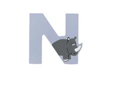 El Puente El Puente Holzbuchstabe N "Nashorn" | Fair Trade & Handmade aus Sri Lanka – Produktbild 1 von 1