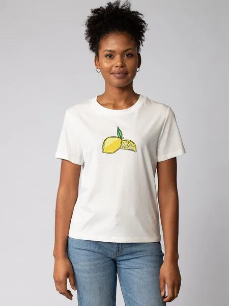 watapparel watapparel T-Shirt Frauen Lemon, Off white, – Produktbild 1 von 4