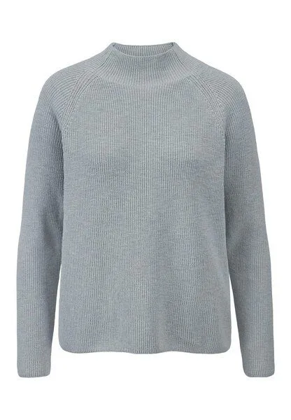 hessnatur hessnatur Strickpullover Relaxed aus reiner Bio-Baumwolle, Nebelblau, – Produktbild 3 von 4