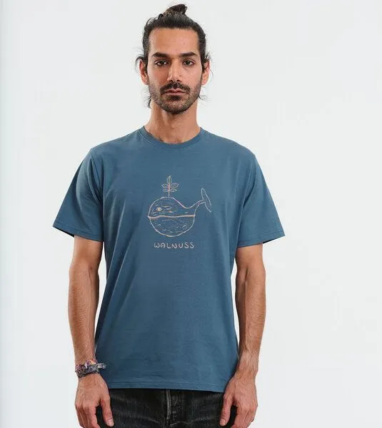 Gary Mash GARY MASH T-Shirt Walnuss aus Bio-Baumwolle, Dunkles petrol, – Produktbild 3 von 4
