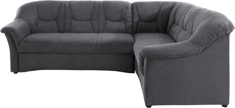 DOMO collection Ecksofa SARAFINA 240x190 cm, auch mit Federkern für mehr Sitzkomfort!, whlw. mit Bettfunktion, elegantes Design, L-Form, Grau, – Produktbild 8 von 8