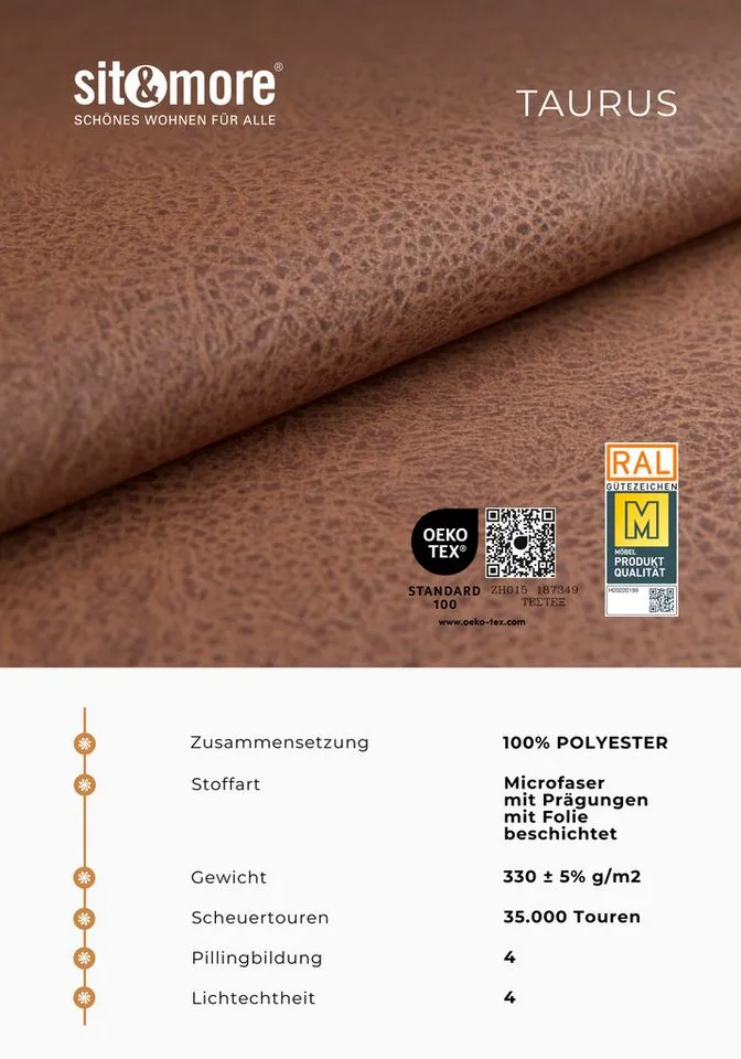 Home affaire Polsterhocker Palmera, B: 58 cm, mit Stauraum, Federkern, Braun, – Produktbild 4 von 4