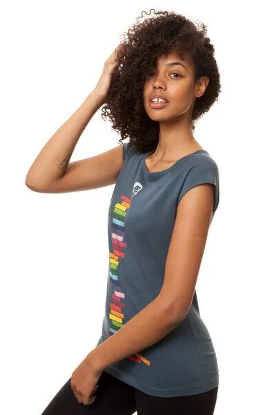 FellHerz FellHerz Damen T-Shirt Books Girl Bio Fair, Thundercloud (blau), – Produktbild 3 von 3